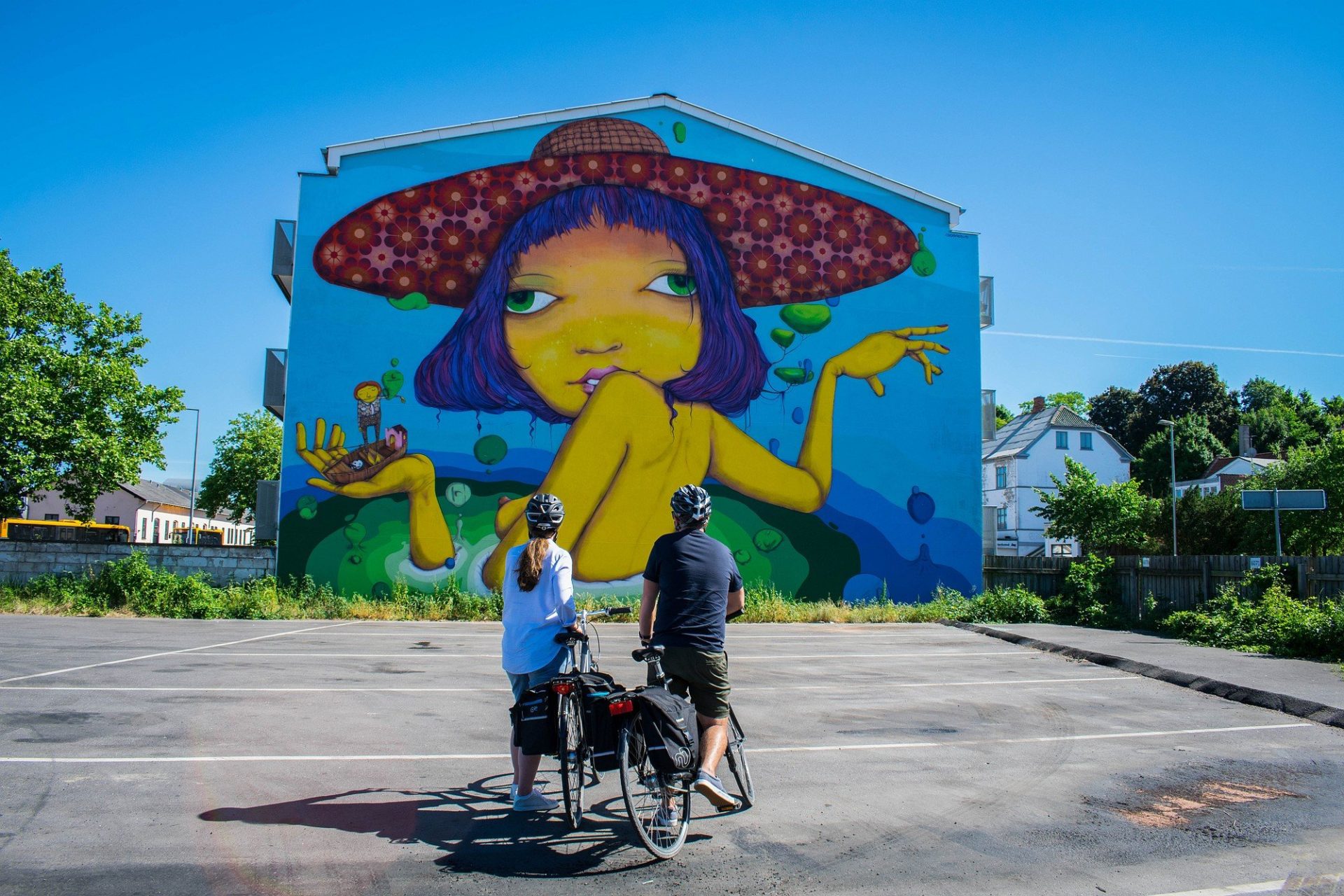 Berühmte Straßenkunst in der Stadt Næstved, Dänemark