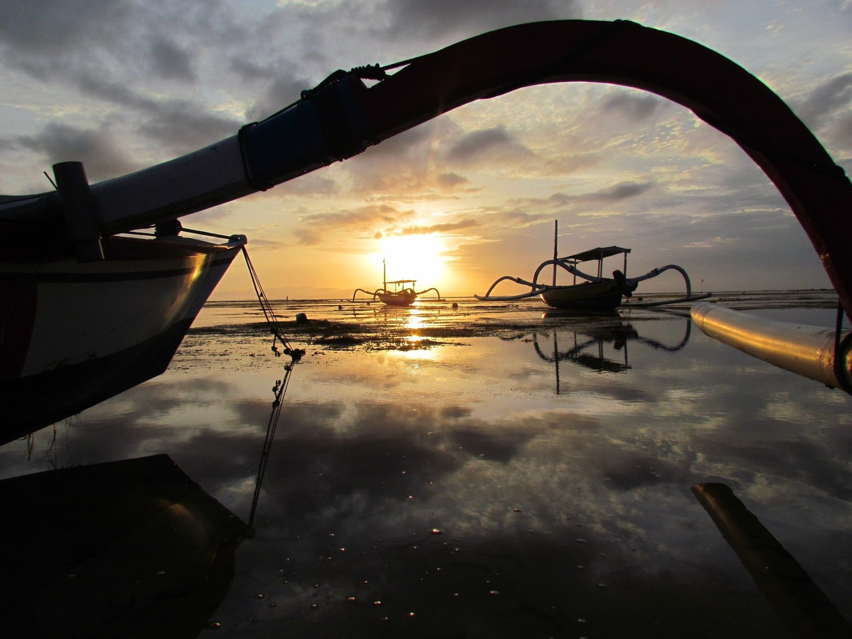 Fischerboote in Sanur, Bali, Indonesien