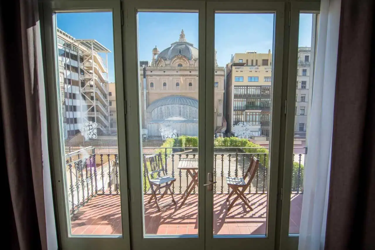 Ausblick vom Petit Palace Museum Hotel in Barcelona, Spanien.