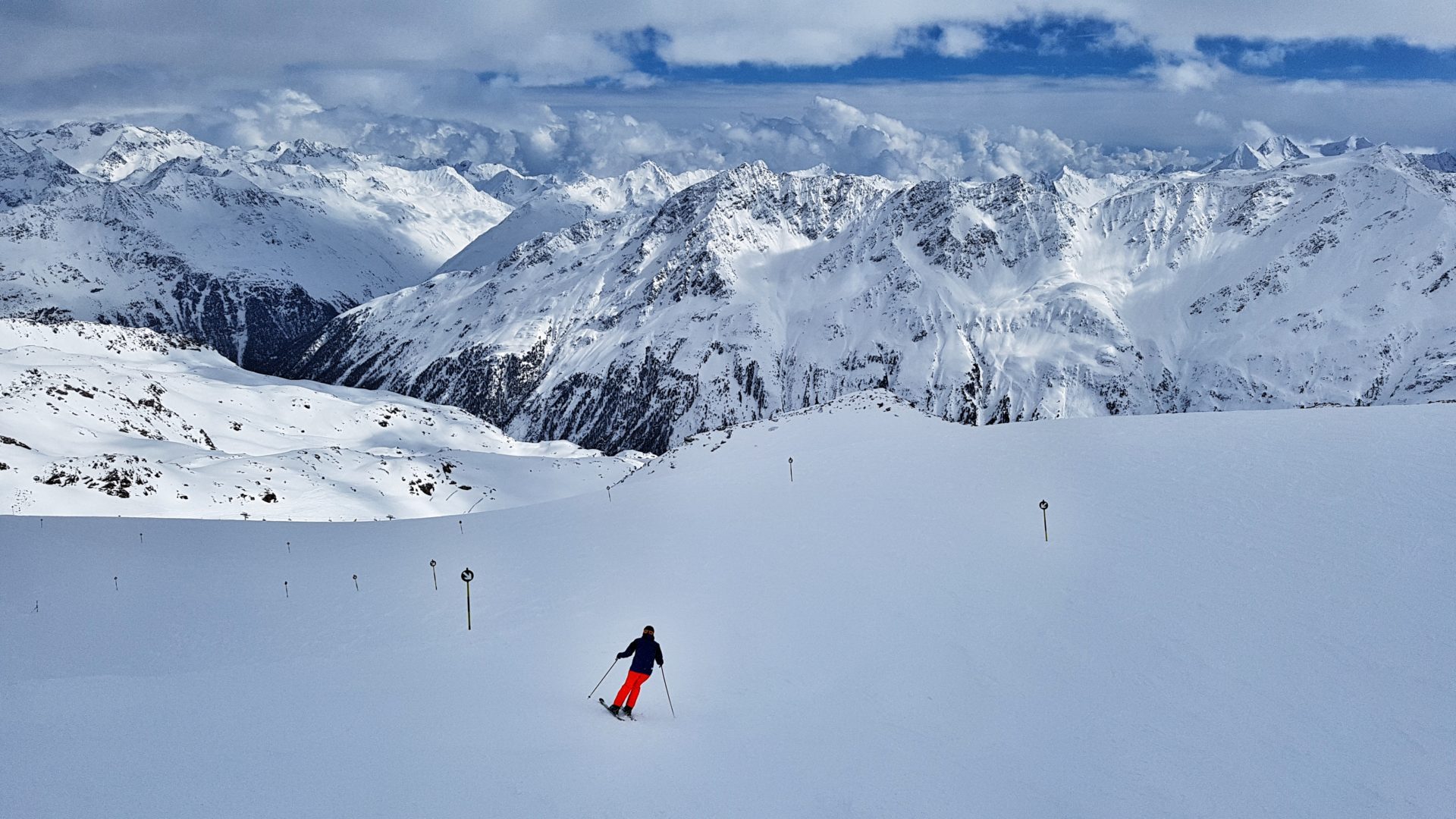 Skifahren in Hochgurgl, Ötztal, Österreich.