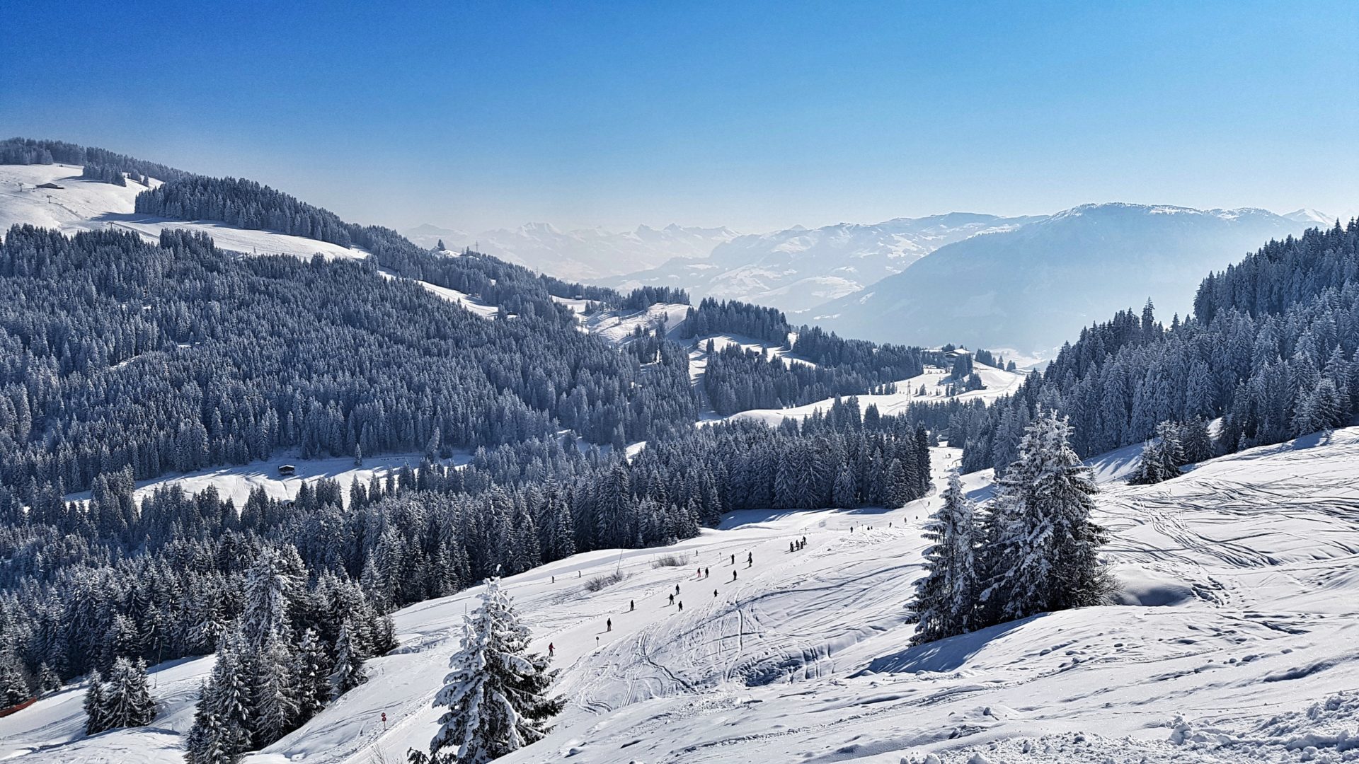 Skipiste der SkiWelt in Tirol, Österreich