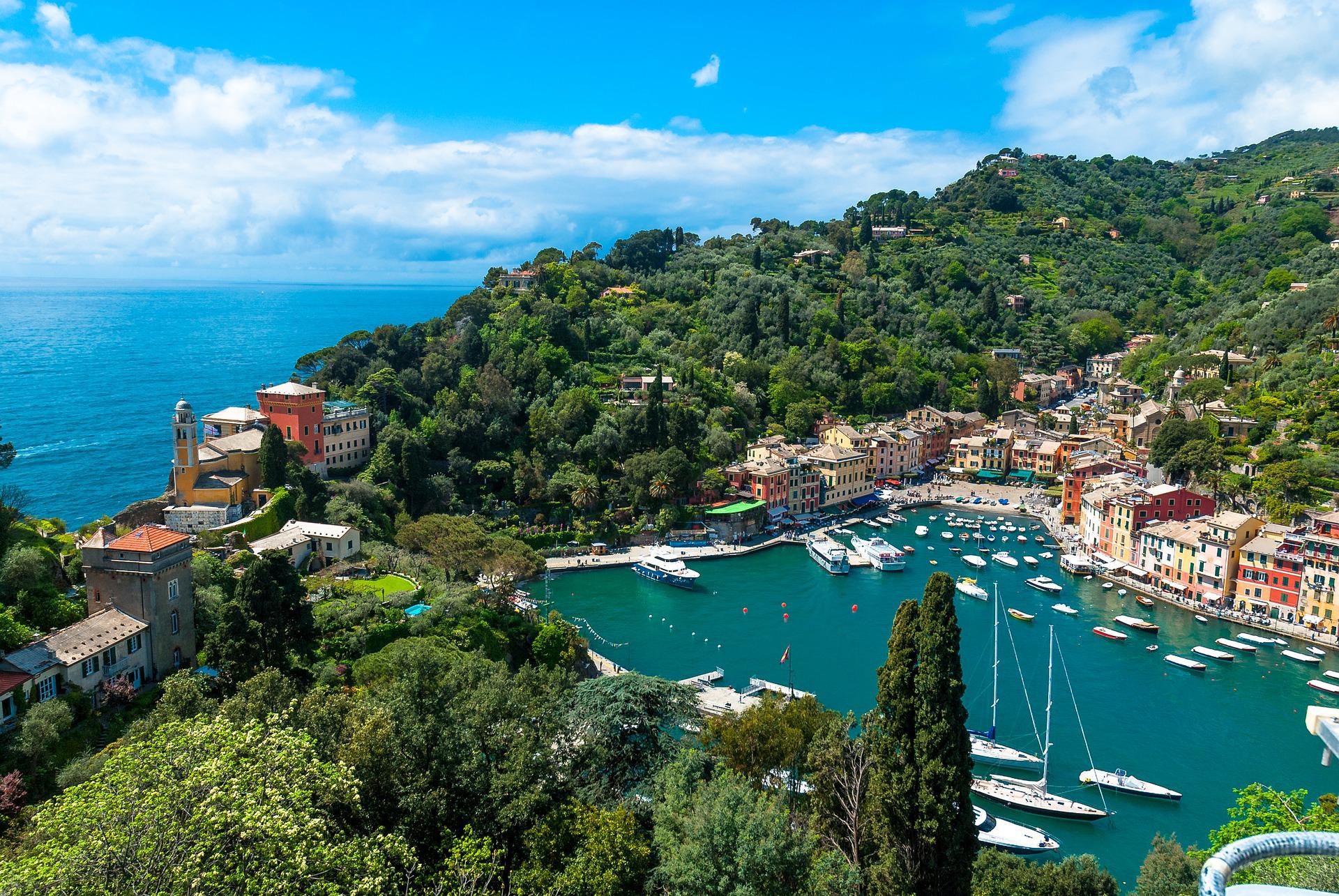 The harbor of Portofino in Italy.