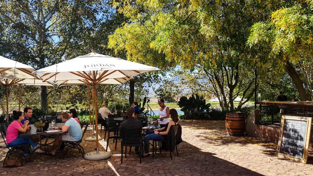 Restaurant des Jordan Wine Estate in Stellenbosch, Südafrika.