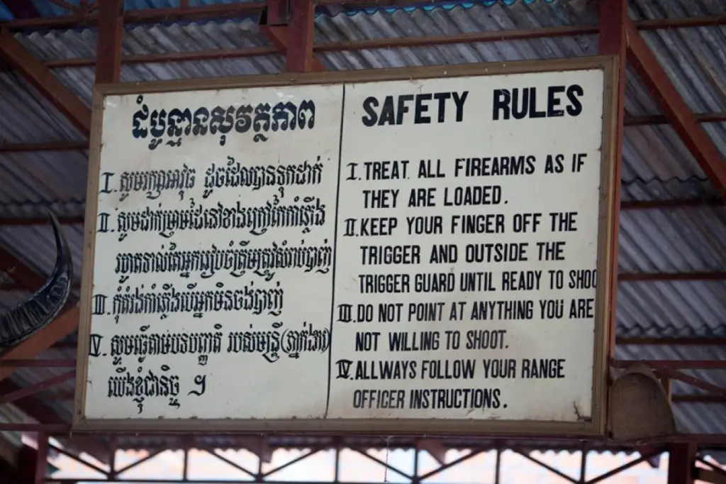 Sicherheitsregeln für das Schießen mit einer Panzerfaust in Kambodscha.