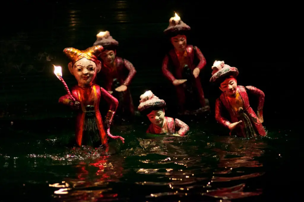 Das Wasserpuppentheater in Hanoi, Vietnam.