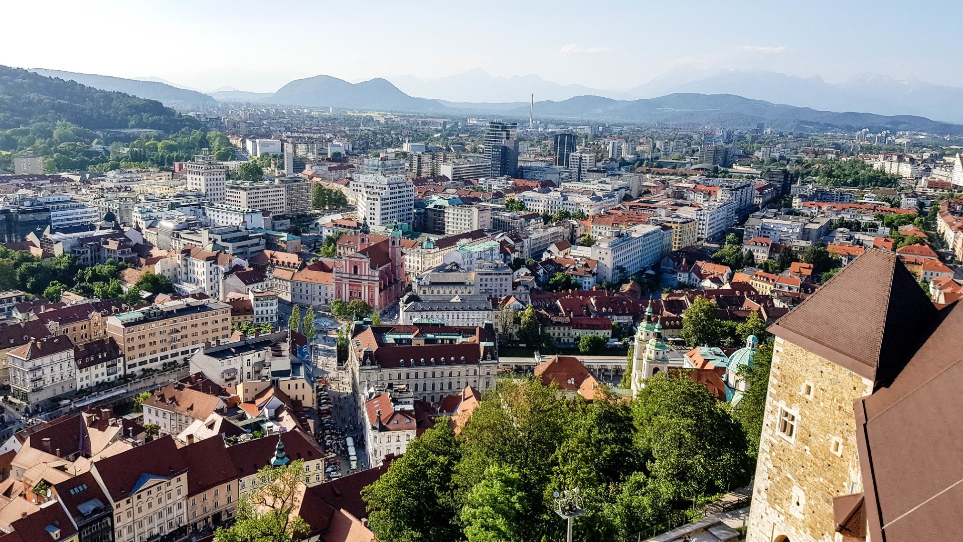 Blick von der Burg von Ljubljana, Slowenien.