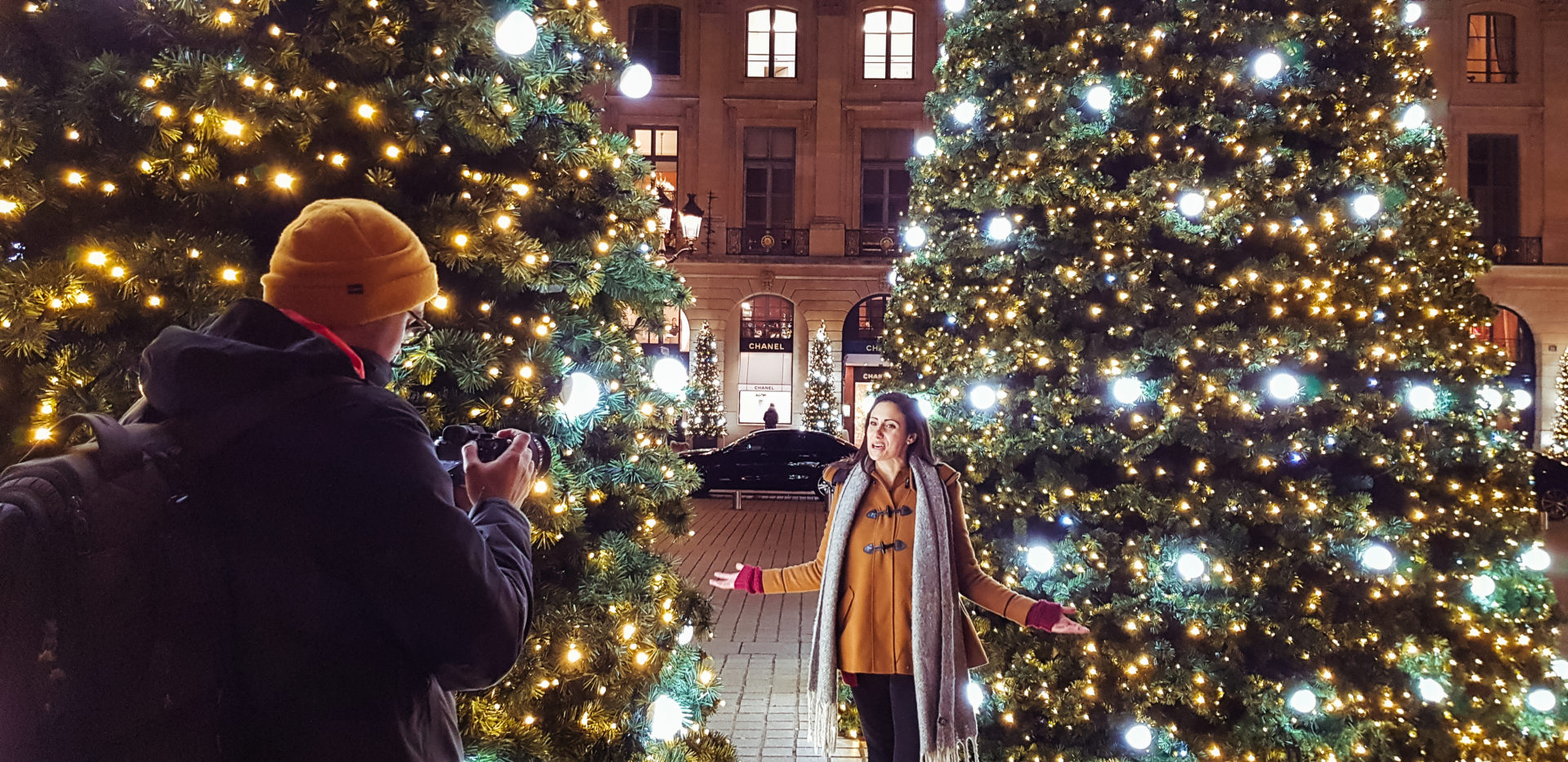 Filming during winter in Paris, France.