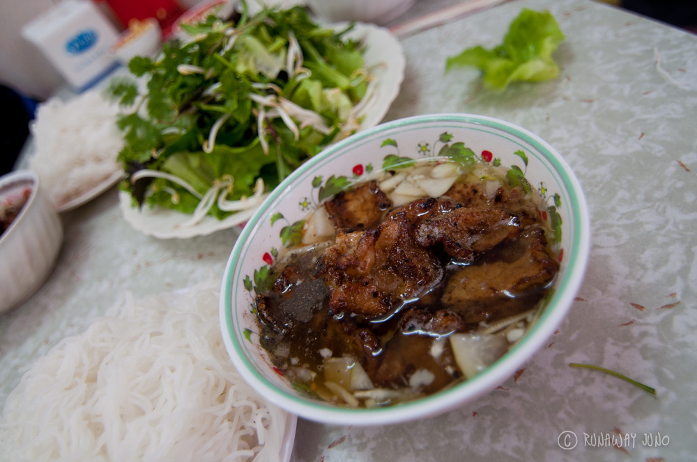 Bun Cha in Hanoi, Vietnam.