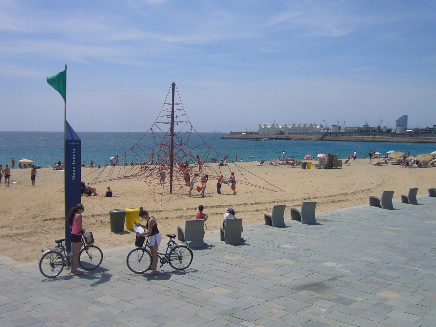 Strand Nova Icària in Barcelona, Spanien.