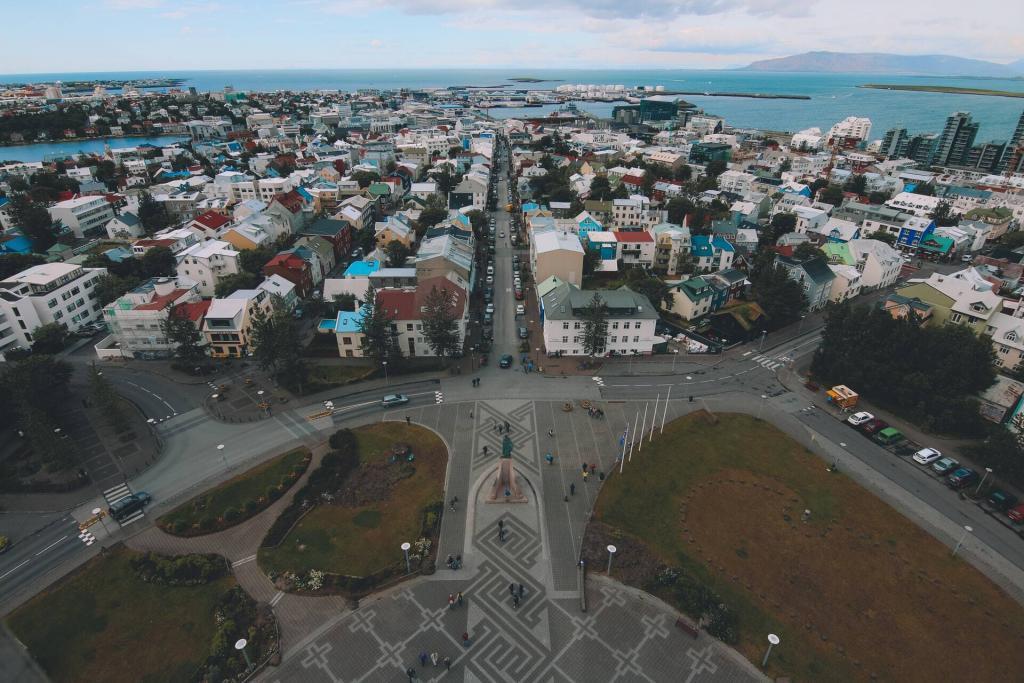 Das Stadtzentrum von Reykjavik in Island.