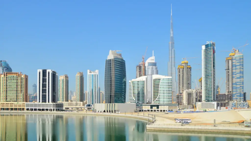 Wolkenkratzer Skyline in Dubai.
