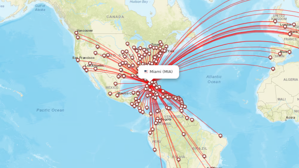 Direktflüge nach Miami, Florida, USA.