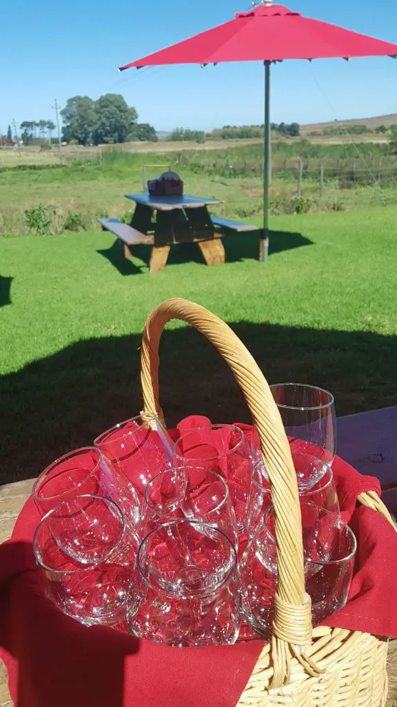 Weinverkostung bei Middelvlei Stellenbosch Wines, Südafrika.