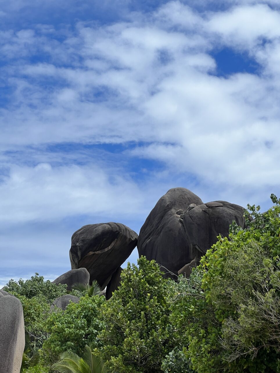 Kissing Rocks an der berühmten Anse Source d' Argent, Seychellen.